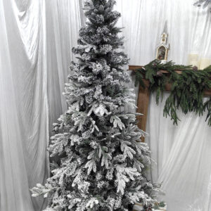 6.5′ mixed pe & pvc pine snowy tree (205cm)