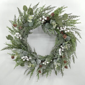 24″ cypress & eucalyptus wreath