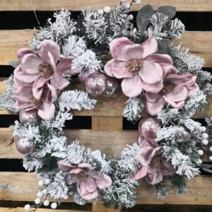 24″ rose gold decorated wreath
