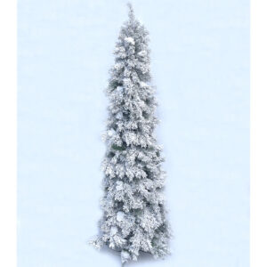 8′ heavy snowy slim tree x 712 tips & 450 lights