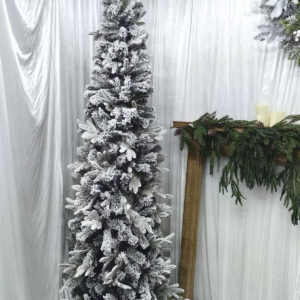 7′ snowy mixed pe & pvc pine slim tree