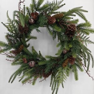 24″ real touch woodland theme wreath