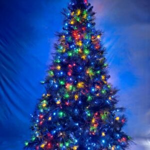 7′ luxury mixed green pine tree x 1700 tips & 700 multi function led lights
