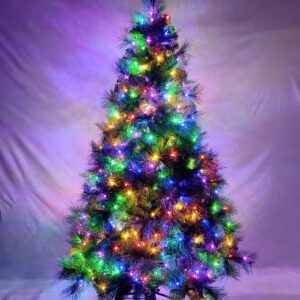 6’ luxury mixed pine christmas tree with 550 led lights & 1176 tips